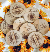 Sunflower Wooden Monthly Milestone Plaques