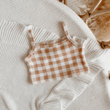 Caramel Gingham Crop Top