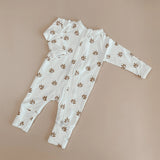 Long Sleeve Baby Growsuit - Autumn Leaf