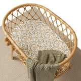 Golden Wattle Organic Fitted Bassinet Sheet / Change Pad Cover