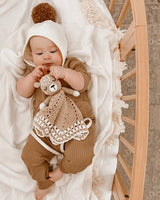 Heirloom Crochet Lovey Comforter - Fawn
