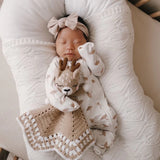 Heirloom Crochet Lovey Comforter - Fawn