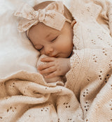 Pointelle Knit Blanket - Honey Milk