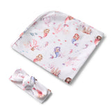 Mermaid Organic Jersey Wrap & Topknot Set