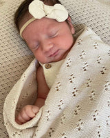 Pointelle Knit Blanket - Honey Milk