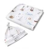 Set Sail Organic Jersey Wrap & Beanie Set