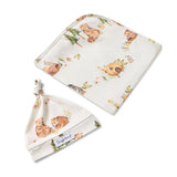 Bears Organic Jersey Swaddle & Beanie Set