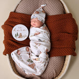 Bears Organic Jersey Swaddle & Beanie Set