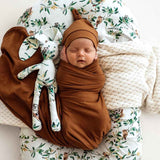 Bronze Organic Jersey Swaddle & Beanie Set