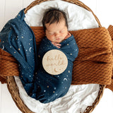 Starry Night Organic Jersey Wrap & Beanie Set