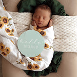 Sunflower Organic Jersey Swaddle & Topknot Set