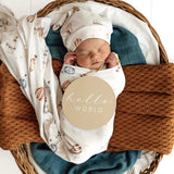 Up & Away Organic Jersey Swaddle & Beanie Set