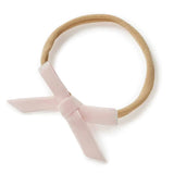 Velvet Bow Headband - Lullaby Pink