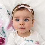Velvet Bow Headband - Lullaby Pink