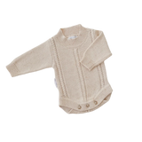 Heirloom Knit Romper - Biscotti Fleck