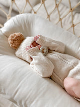 Heirloom Knit Romper - Biscotti Fleck