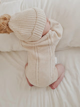 Heirloom Knit Romper - Biscotti Fleck