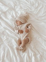 Heirloom Knit Romper - Oatmeal Fleck