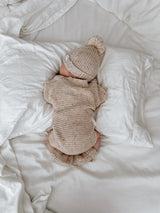 Heirloom Knit Romper - Oatmeal Fleck