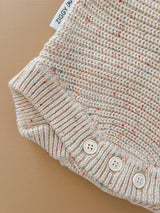 Heirloom Knit Romper - Oatmeal Fleck