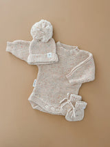 Heirloom Knit Romper - Oatmeal Fleck