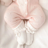 Frill Knit Booties - Milk | DISCONTINUED