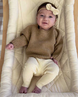 Organic Ribbed Essential Leggings - Milk