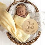 Gender Reveal Large Wooden Milestone Card