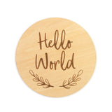 Hello World Large Wooden Milestone Card