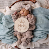 Hello World Large Wooden Milestone Card