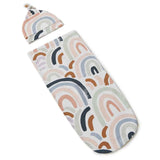 Rainbow Organic Swaddle Sack & Beanie Set