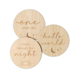 Wooden Monthly Milestone Plaques - Sun & Moon