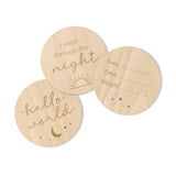 Wooden Monthly Milestone Plaques - Sun & Moon