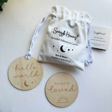 Wooden Monthly Milestone Plaques - Sun & Moon