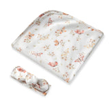 Butterfly Organic Jersey Swaddle & Topknot Set