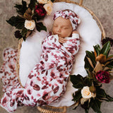 Fleur Organic Jersey Swaddle & Topknot Set