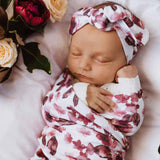 Fleur Organic Jersey Swaddle & Topknot Set
