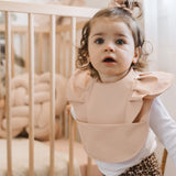 Ruffle Waterproof Bib • Nude - OH MIA BAMBINA