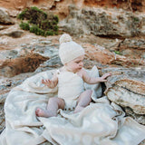 Organic Lunar Pom Pom Beanie - Natural