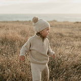 Teddy Pom Pom Beanie - Stone