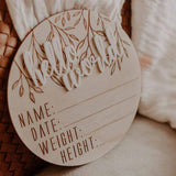 Vines Wooden & Acrylic Announcement Plaque
