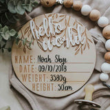 Vines Wooden & Acrylic Announcement Plaque