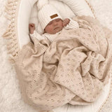 Pointelle Knit Blanket - Honey Milk