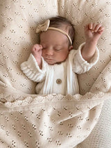 Pointelle Knit Blanket - Honey Milk