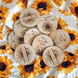Sunflower Wooden Monthly Milestone Plaques