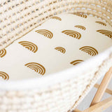 Bronze Rainbow Organic Fitted Bassinet Sheet / Change Pad Cover