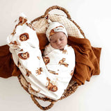 Lion Organic Jersey Swaddle & Beanie Set