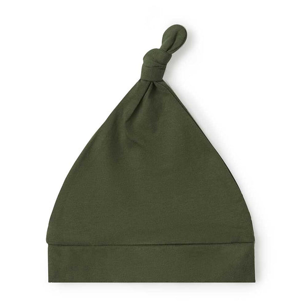 Olive Green Knotted Beanie