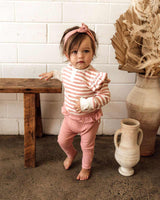 Rose Stripe Long Sleeve Bodysuit
