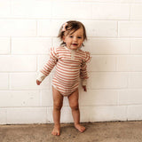 Rose Stripe Long Sleeve Bodysuit